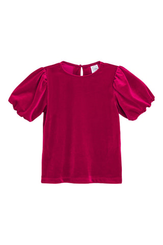 Blouse en velours - Fuchsia