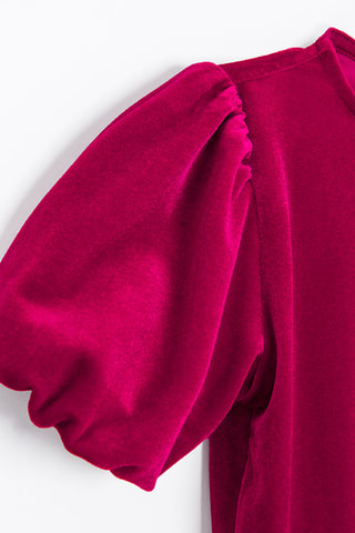 Blouse en velours - Fuchsia