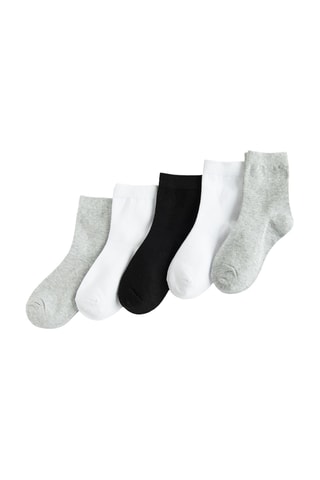 5 paires de chaussettes - Gris clair chiné et blanc