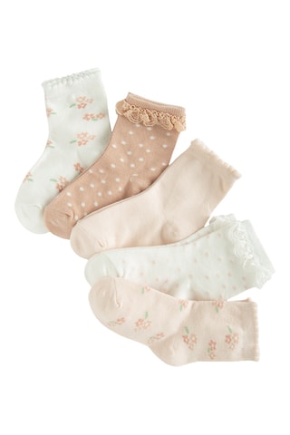 5 paires de chaussettes - Rose et Blanc