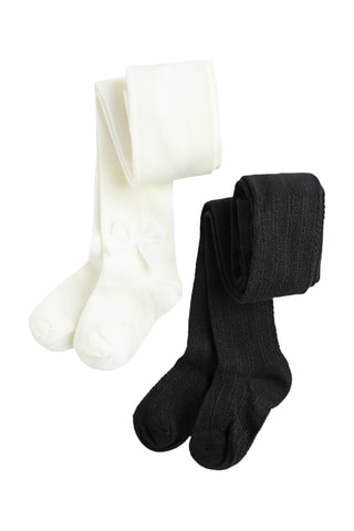 2 collants - Blanc et noir