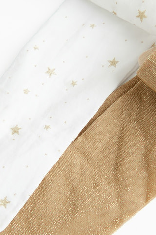 2 collants - Blanc et camel