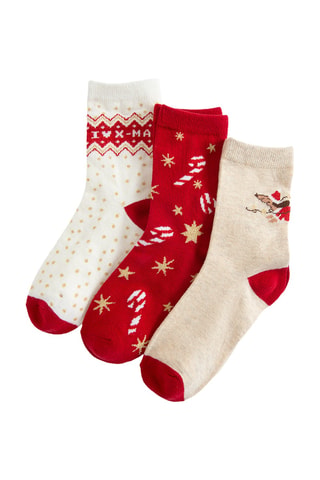 3 paires de chaussettes - Ecru