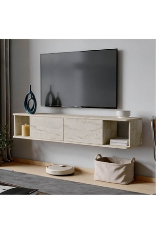 Meuble TV 2 abattants - 160 x 29 cm