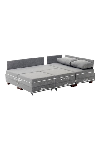Canapé 4 places d'angle gauche convertible Fly Corner Sofa Bed Left - Gris - En tissu