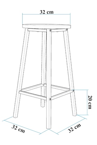 Tabouret Mola - 32 x 62 x 32 cm