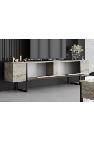 Meuble TV 2 abattants Luxe - 180 x 50 x 30 cm