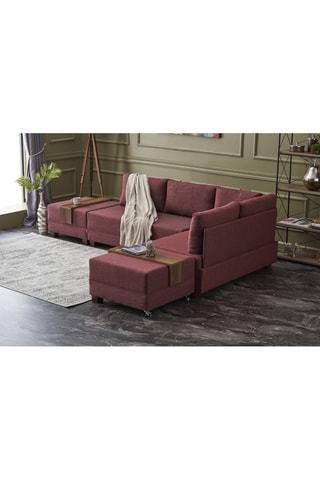 Canapé 4 places d'angle droit convertible  Fly Corner Sofa Bed Right - Bordeaux - En tissu