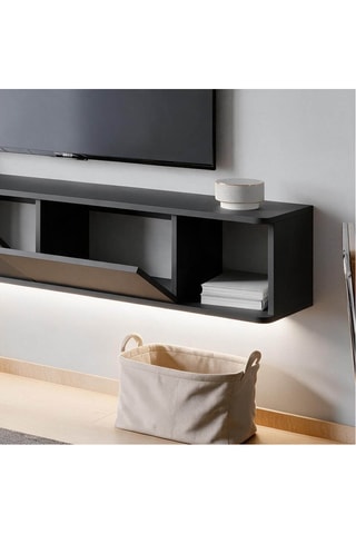 Meuble TV 2 abattants Twist LED - 160 x 29 x 29 cm