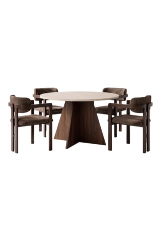 Table et 4 chaises Travertine - 5 pièces