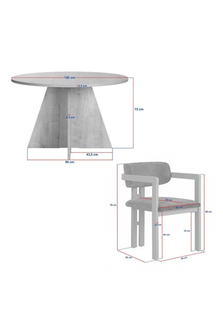 Table et 4 chaises Travertine - 5 pièces