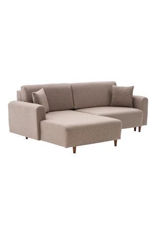 Canapé d'angle gauche convertible Mane Left - Beige - 2 places - En polyester