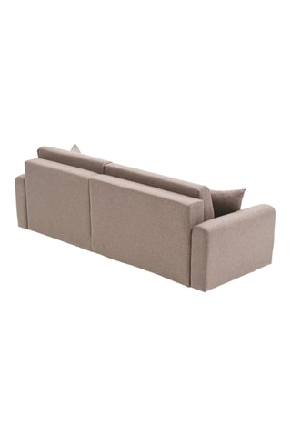 Canapé d'angle droit convertible Mane Right - Beige - 2 places - En polyester