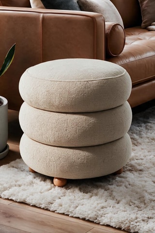 Pouf-coffre Ottavia - Beige - En polyester