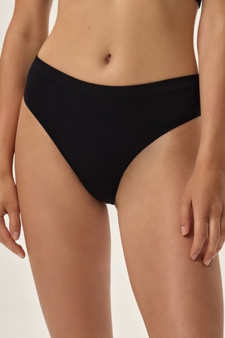 2 culottes taille élastique Arleen - Beige et noir