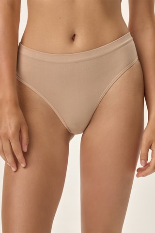 2 culottes taille élastique Arleen - Beige et noir