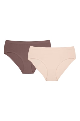 2 culottes taille haute Bait3 - Marron et beige