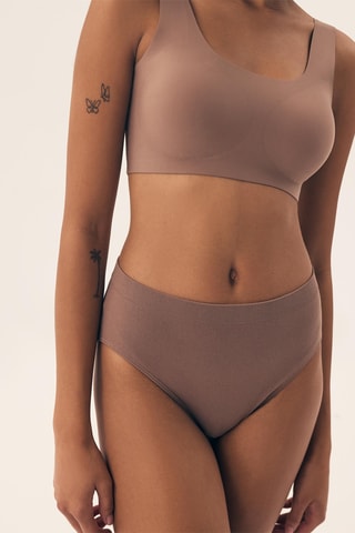 2 culottes taille haute Bait3 - Marron et beige