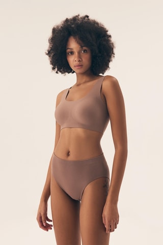 2 culottes taille haute Bait3 - Marron et beige