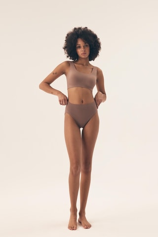 2 culottes taille haute Bait3 - Marron et beige