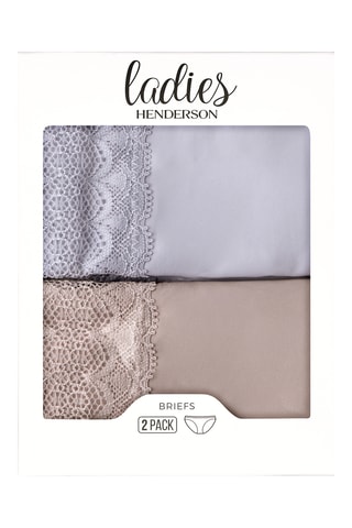 2 culottes taille haute Polly - Mauve et beige