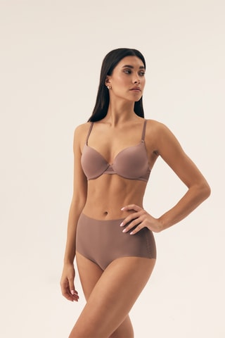 2 culottes taille haute Bump2 - Marron et beige