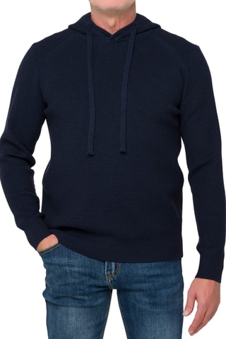 Pull regular à capuche Parbat - Bleu foncé