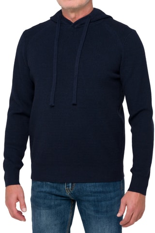 Pull regular à capuche Parbat - Bleu foncé