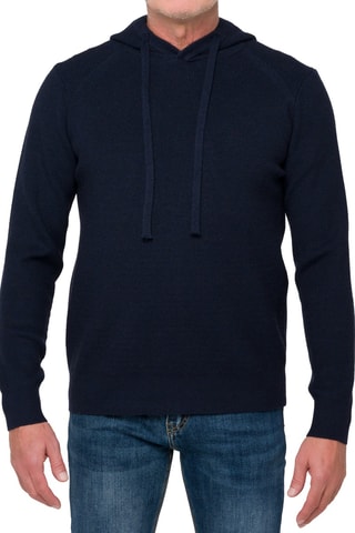 Pull regular à capuche Parbat - Bleu foncé