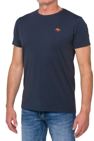 T-shirt regular - Bleu marine et orange