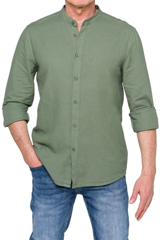 Chemise regular en lin - Kaki