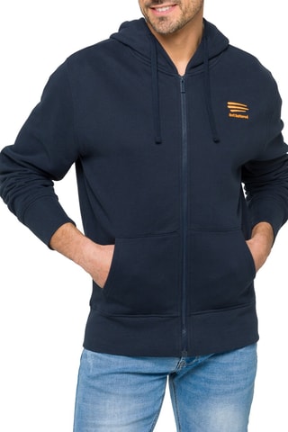 Sweat regular à capuche Waisai - Bleu marine et orange