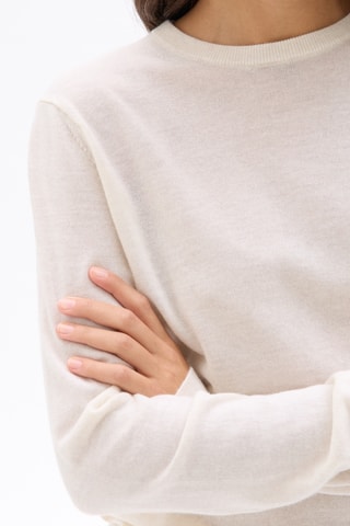 Merinoswollen Trui - Gemêleerd Ecru