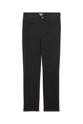 Broek Slim Fit Hoge Taille - Zwart