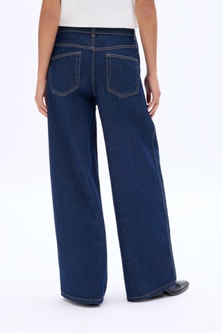 Jeans Wide Legs met Hoge Taille - Donkerblauw