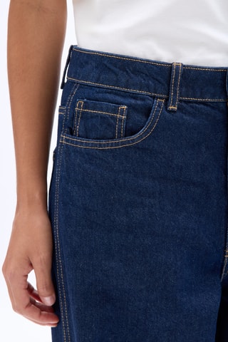 Jeans Wide Legs met Hoge Taille - Donkerblauw