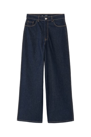 Jeans Wide Legs met Hoge Taille - Donkerblauw