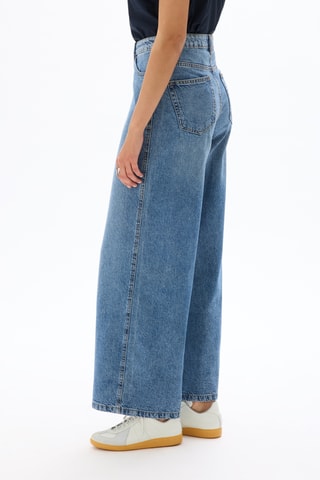 Jeans Wide Legs met Hoge Taille - Marineblauw