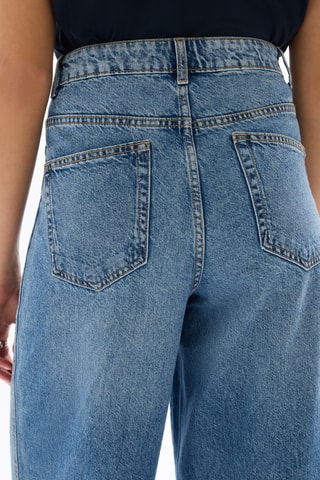 Jeans Wide Legs met Hoge Taille - Marineblauw
