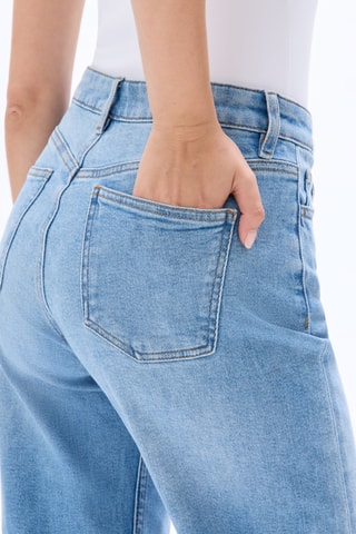 Jeans Wide Legs met Hoge Taille - Hemelsblauw