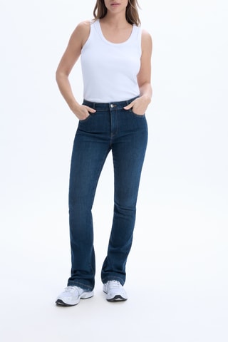 Jeans bootcut hoge taille - Petrolblauw