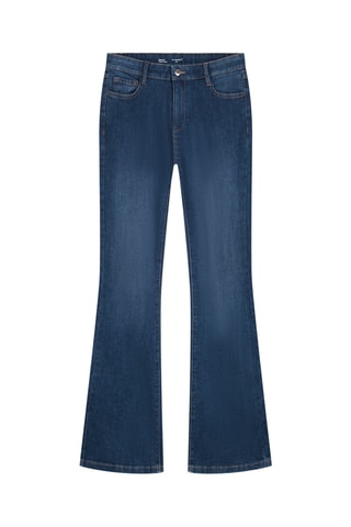 Jeans bootcut hoge taille - Petrolblauw