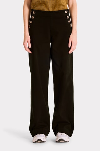Broek Wide Legs Hoge Taille - Zwart