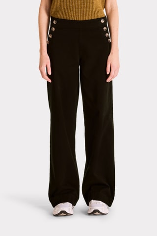 Broek Wide Legs Hoge Taille - Zwart