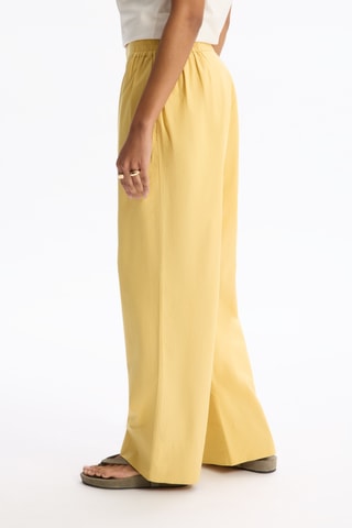 Broek Wide Legs Hoge Taille - Geel