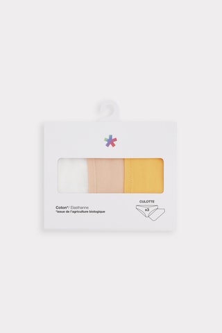 3 Slips - mosterdgeel, nude en wit