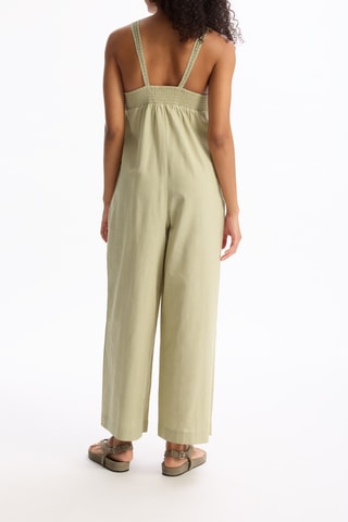 Jumpsuit van 2 materialen - Kaki