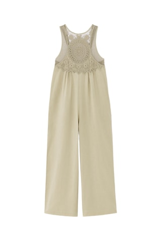 Jumpsuit van 2 materialen - Kaki