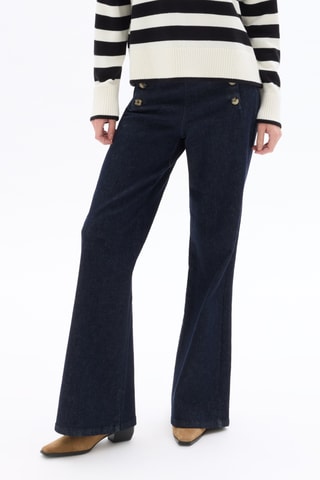 Jeans Wide Legs met Hoge Taille - Donkerblauw
