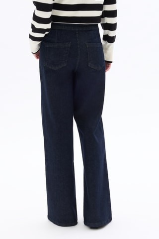 Jeans Wide Legs met Hoge Taille - Donkerblauw
